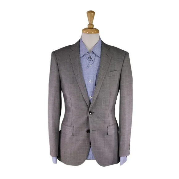 J. Crew Ludlow Gray Tic Woven 2-Btn Wool Stretch Blazer Jacket 36S - Picture 1 of 10